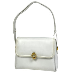 グッチ GGロゴ ショルダーバッグ オールドグッチ 4060012115 ショルダーバッグ レザー ホワイト レディース 【中古】brbag