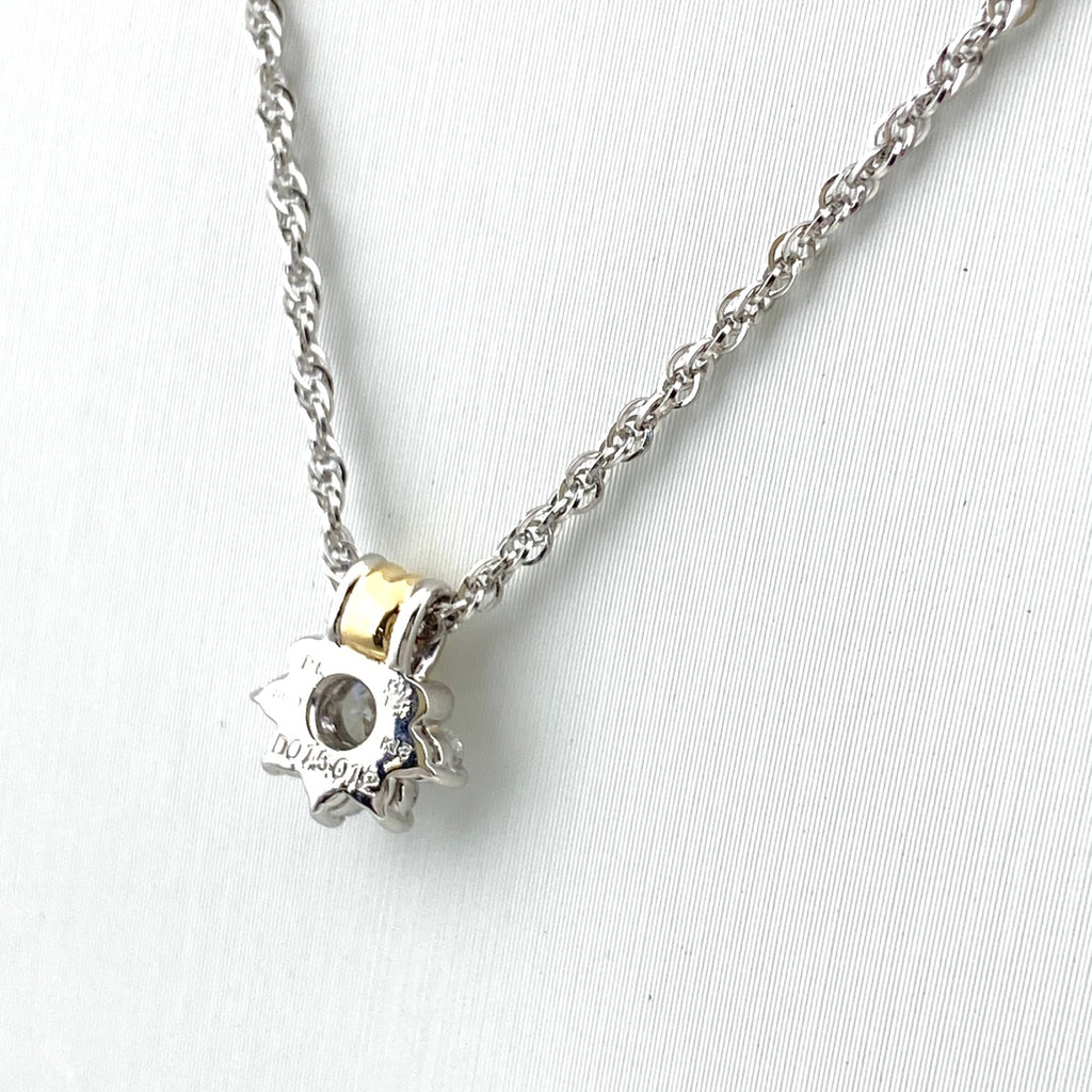 ダイヤモンド デザインネックレス プラチナ YG イエローゴールド ペンダント メレダイヤ ネックレス Pt900 Pt850 ダイヤモンド レディース 【中古】nbjwl