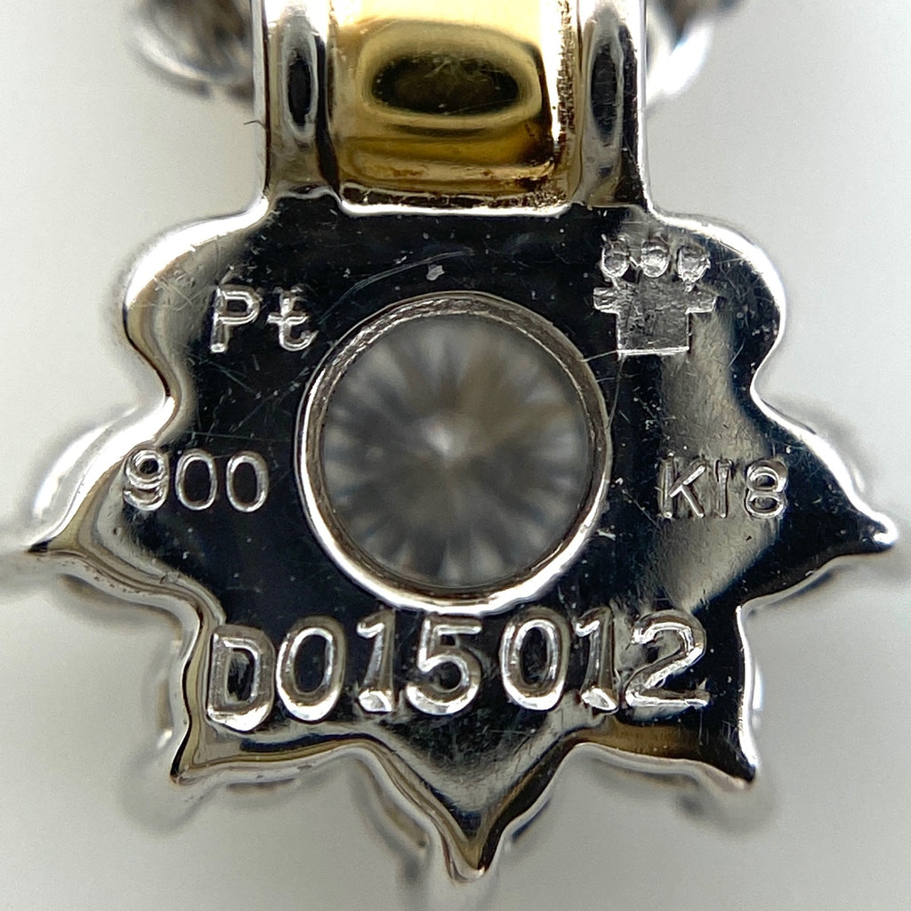 ダイヤモンド デザインネックレス プラチナ YG イエローゴールド ペンダント メレダイヤ ネックレス Pt900 Pt850 ダイヤモンド レディース 【中古】nbjwl