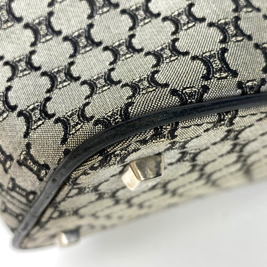 セリーヌ マカダム柄 ハンドバッグ ショルダーバッグ ハンドバッグ キャンバス グレー ブラック レディース 【中古】brbag