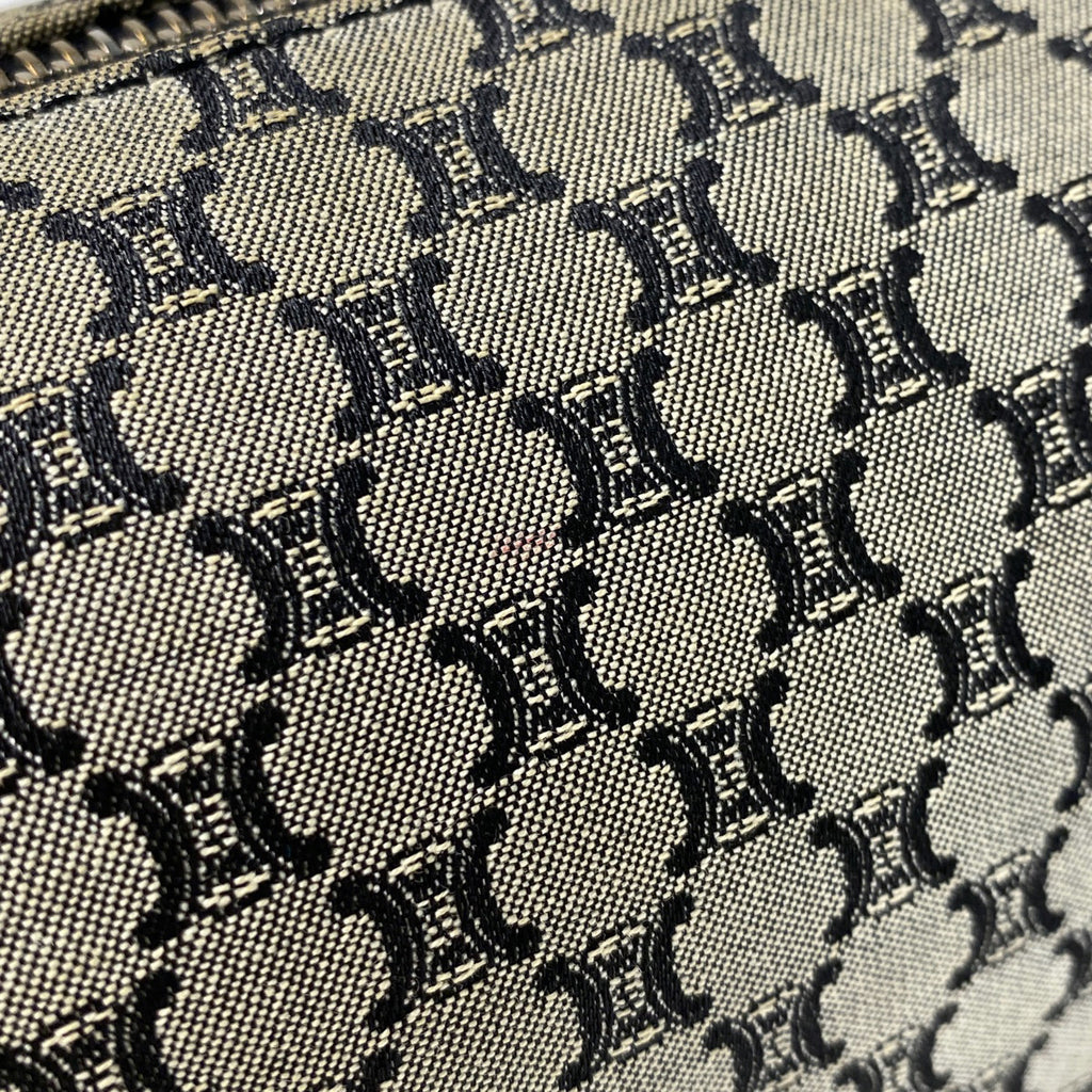 セリーヌ マカダム柄 ハンドバッグ ショルダーバッグ ハンドバッグ キャンバス グレー ブラック レディース 【中古】brbag
