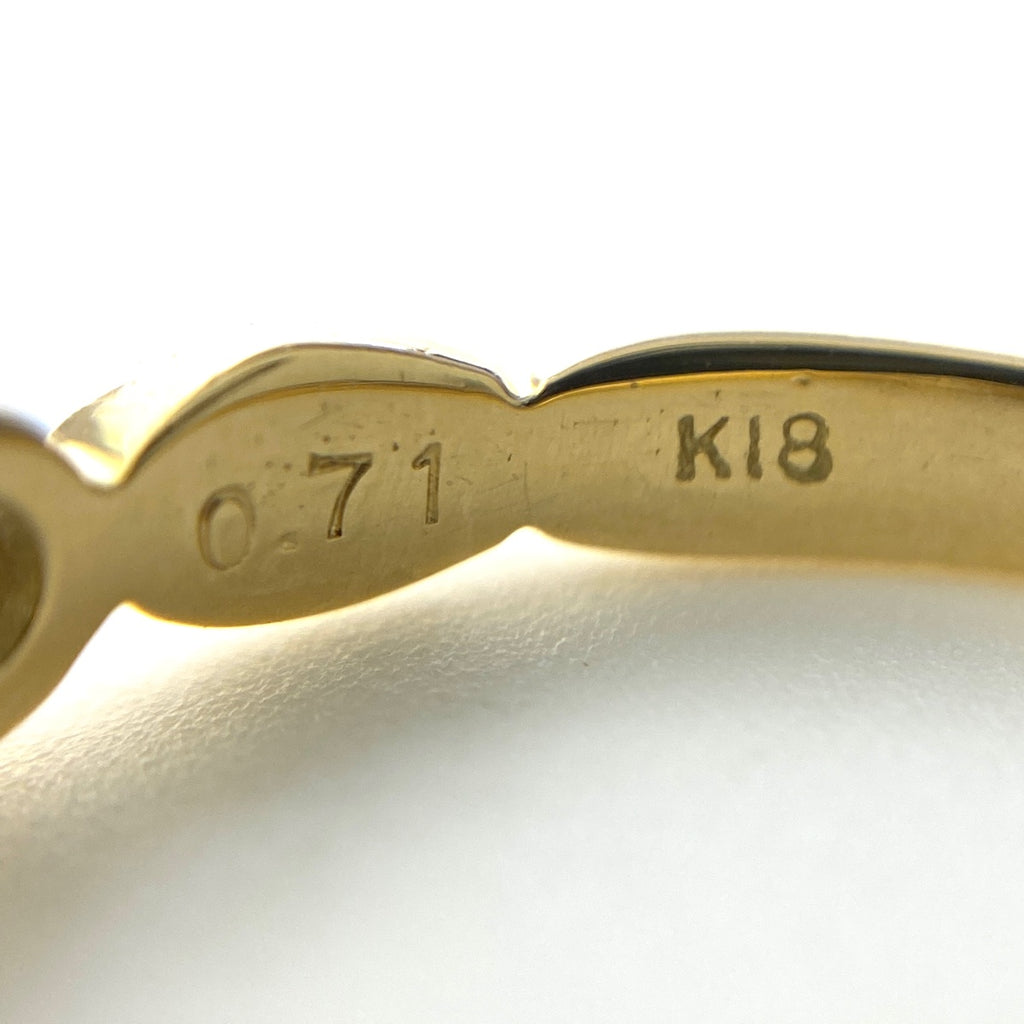 ハートモチーフ デザインリング YG イエローゴールド 指輪 リング 12.5号 K18 ダイヤモンド レディース 【中古】nbjwl