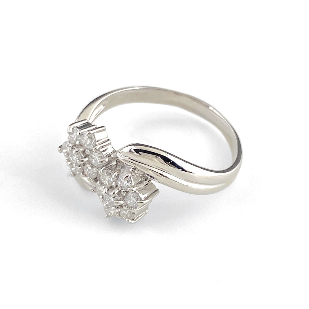 メレダイヤ デザインリング プラチナ 指輪 リング 16号 Pt900 ダイヤモンド レディース 【中古】nbjwl