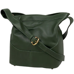 ロエベ ロゴ ショルダーバッグ アナグラム ショルダーバッグ レザー グリーン レディース 【中古】brbag