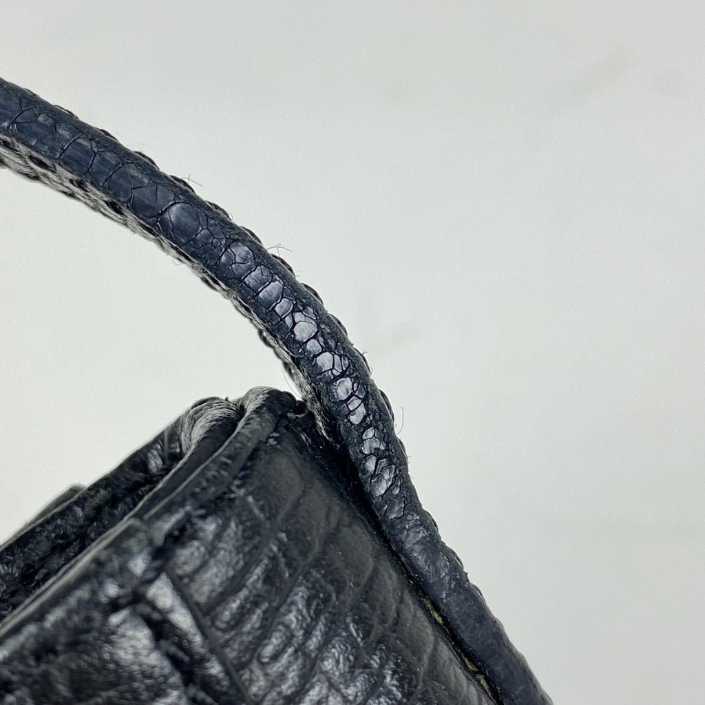 ロエベ ロゴ アクセサリーポーチ ミニ ハンドバッグ アクセサリーポーチ レザー ブラック レディース 【中古】brbag