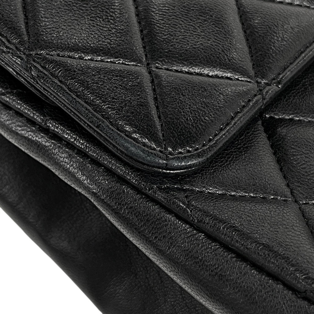 【ジャンク品】シャネル マトラッセ Wフラップ チェーン ショルダーバッグ ココマーク ショルダーバッグ レザー ブラック レディース 【中古】brbag