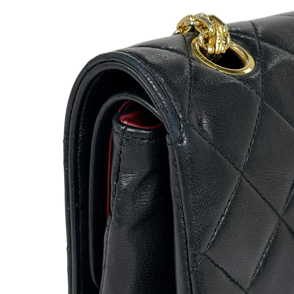 【ジャンク品】シャネル マトラッセ Wフラップ チェーン ショルダーバッグ ココマーク ショルダーバッグ レザー ブラック レディース 【中古】brbag