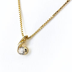 ダイヤモンド デザインネックレス YG イエローゴールド ペンダント ネックレス 750 ダイヤモンド レディース 【中古】nbjwl