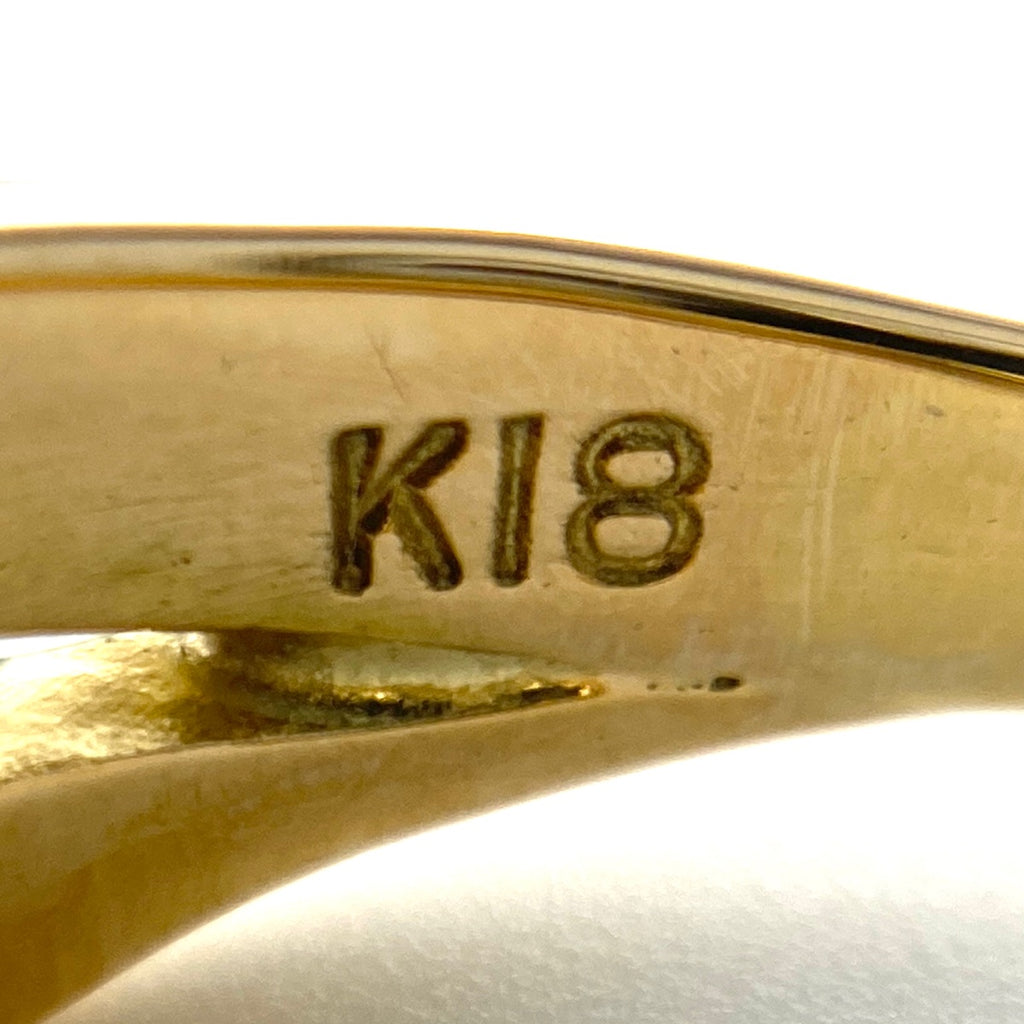 メレダイヤ デザインリング YG イエローゴールド 指輪 リング 13.5号 K18 ダイヤモンド レディース 【中古】nbjwl