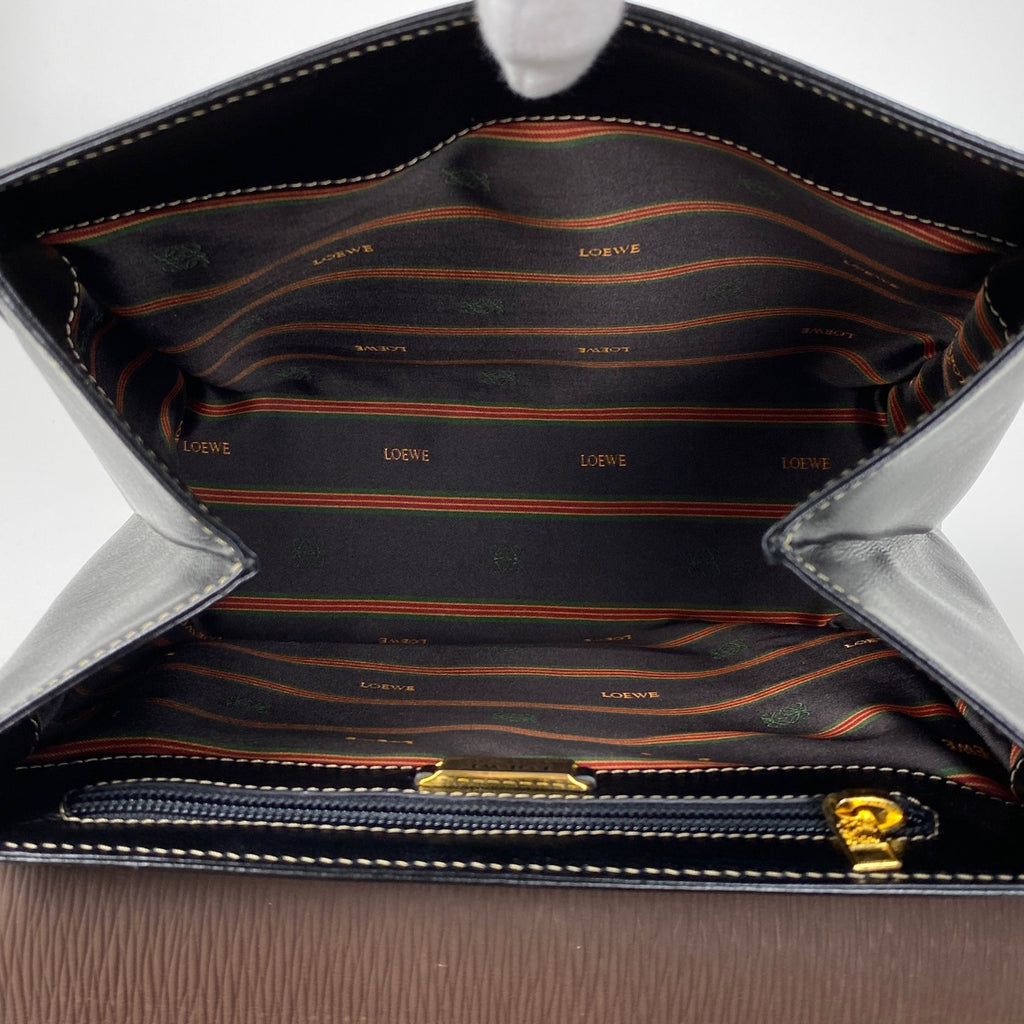 ロエベ ベラスケス ハンドバッグ 2WAY ショルダーバッグ ハンドバッグ レザー ブラック ブラウン レディース 【中古】brbag