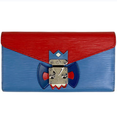 ルイ・ヴィトン ポルトフォイユ サラ トライバルマスク 長財布 エピ ライトブルー ルージュ M60793 レディース 【中古】brbag