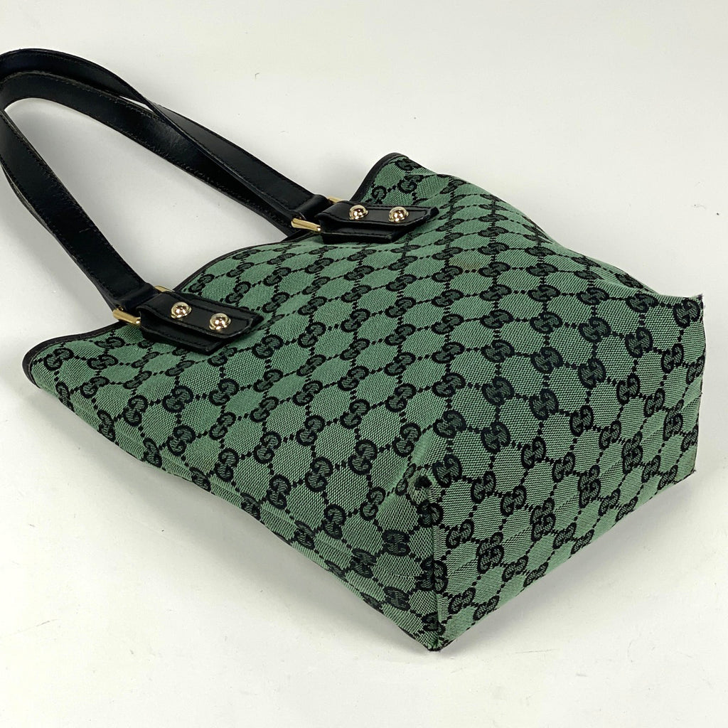 グッチ GG柄 ハンドバッグ トートバッグ ハンドバッグ GGキャンバス グリーン ブラック 257250 レディース 【中古】brbag
