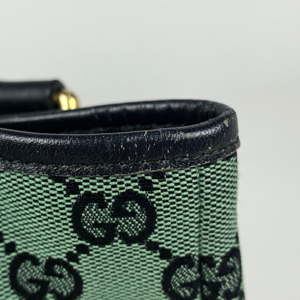 グッチ GG柄 ハンドバッグ トートバッグ ハンドバッグ GGキャンバス グリーン ブラック 257250 レディース 【中古】brbag