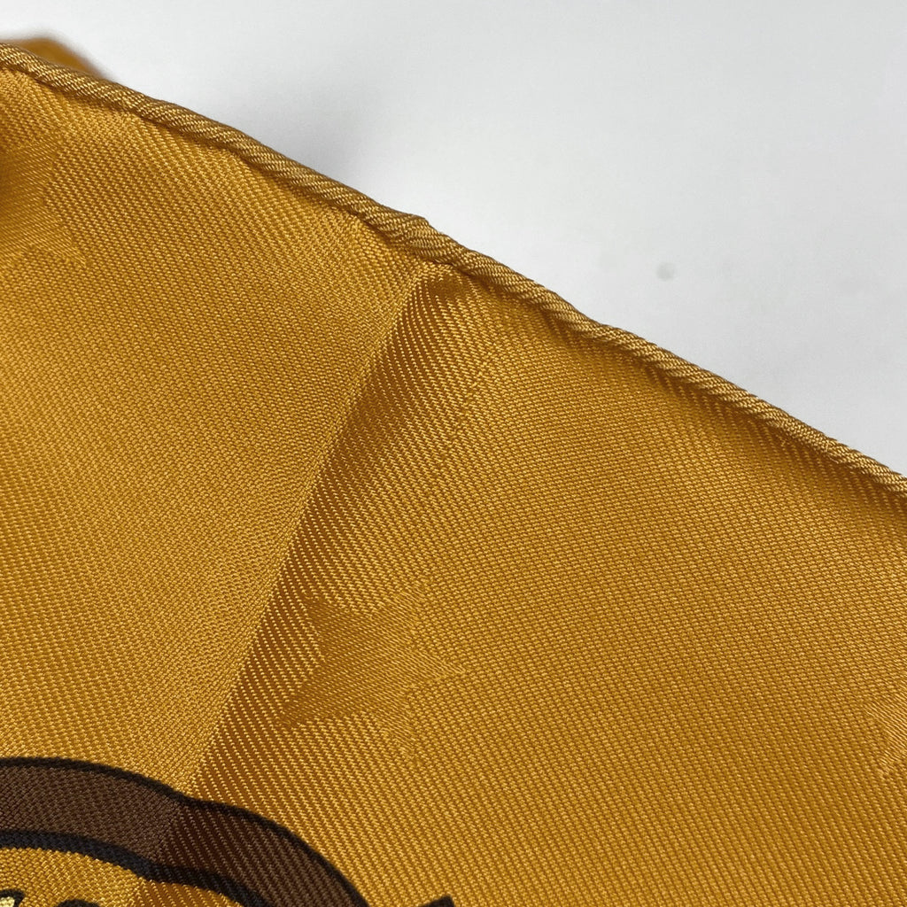 エルメス カレ 90 COSMOS 宇宙観 馬 スカーフ シルク イエロー マルチカラー レディース 【中古】brbag