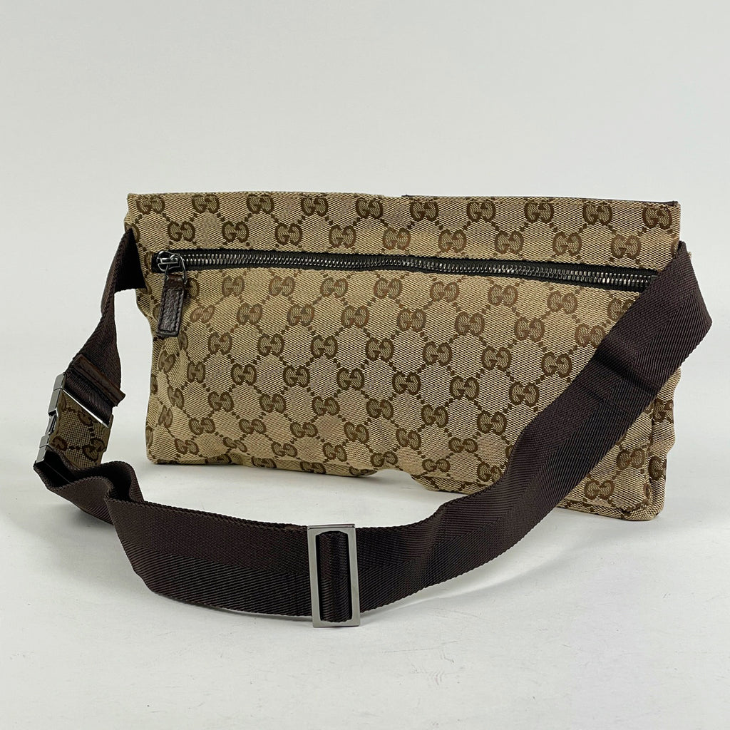 グッチ GG柄 ウエストバッグ ウエストポーチ ボディバッグ GGキャンバス ブラウン 28566 レディース 【中古】brbag
