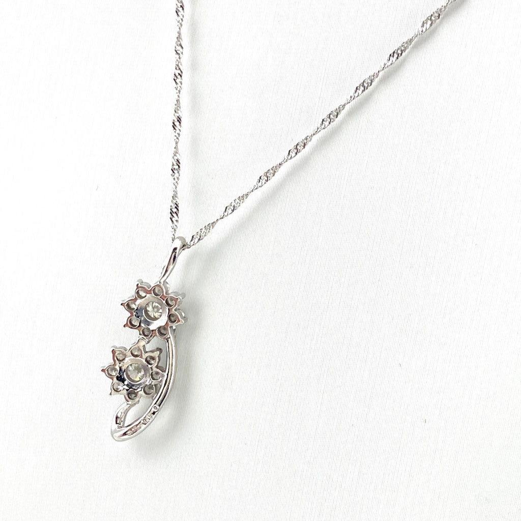 メレダイヤ デザインネックレス プラチナ ペンダント ネックレス Pt900 Pt850 ダイヤモンド レディース 【中古】nbjwl