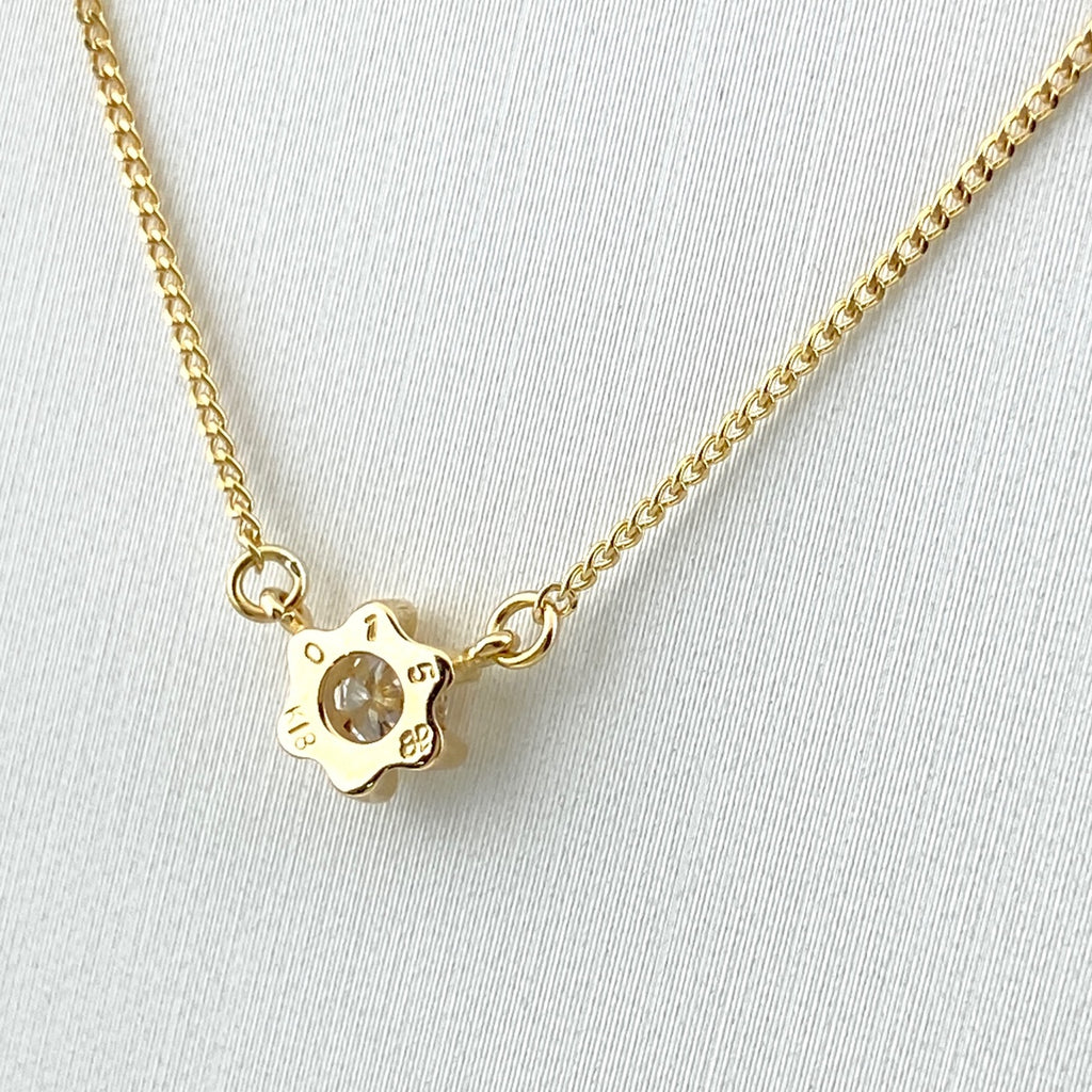 メレダイヤ デザインネックレス YG イエローゴールド ペンダント ネックレス K18 ダイヤモンド レディース 【中古】nbjwl