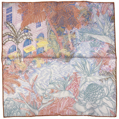 エルメス カレ 45 FAUBOURG TROPICAL ガヴロッシュ フォーブル トロピカル スカーフ シルク ピンク マルチカラー レディース 【中古】brbag