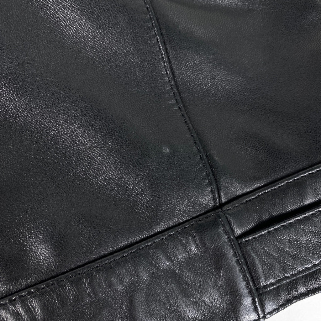 ロエベ ロゴ ライダースジャケット アナグラム アウター ライダースジャケット 羊革 ブラック レディース 【中古】brapp