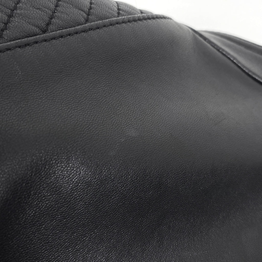 ロエベ ロゴ ライダースジャケット アナグラム アウター ライダースジャケット 羊革 ブラック レディース 【中古】brapp