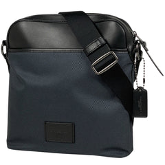 コーチ ロゴ ショルダーバッグ 斜め掛け ショルダーバッグ ナイロン ネイビー ブラック F37609 メンズ 【中古】brbag