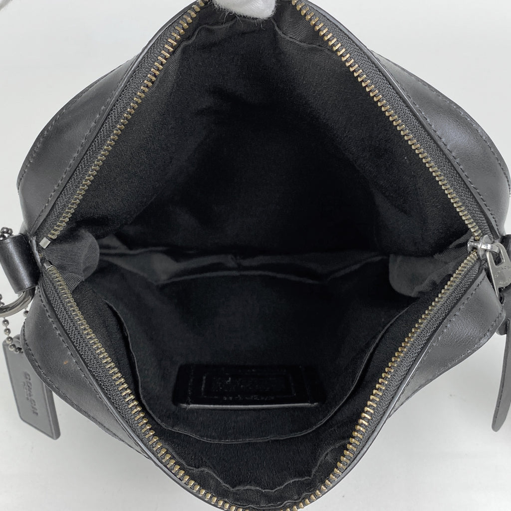 コーチ ロゴ ショルダーバッグ 斜め掛け ショルダーバッグ ナイロン ネイビー ブラック F37609 メンズ 【中古】brbag