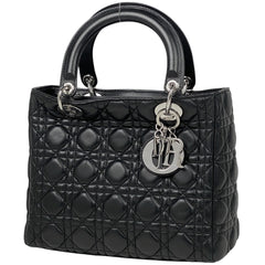 クリスチャンディオール レディディオール 2WAY ショルダーバッグ カナージュ ハンドバッグ レザー ブラック レディース 【中古】brbag
