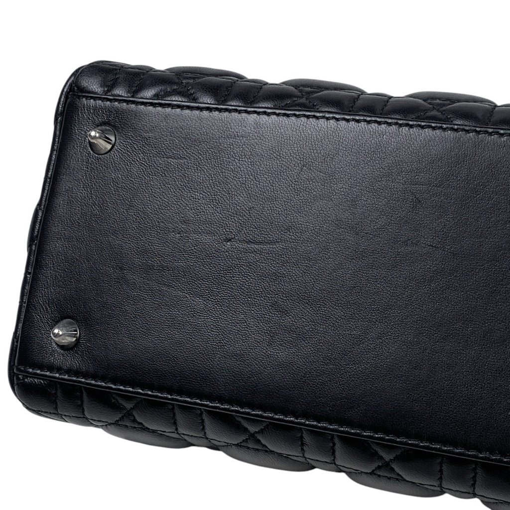 クリスチャンディオール レディディオール 2WAY ショルダーバッグ カナージュ ハンドバッグ レザー ブラック レディース 【中古】brbag