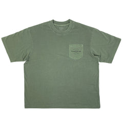 コーチ ポケット Tシャツ ロゴ クルーネック カーキ トップス 半袖Ｔシャツ 綿 ディープグリーン メンズ 【中古】brapp