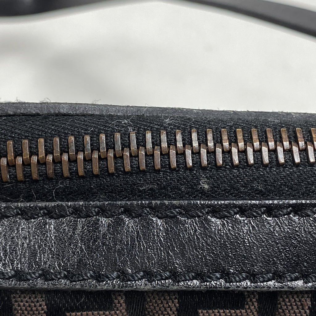 フェンディ ズッキーノ柄 ハンドバッグ ロゴ ハンドバッグ キャンバス ダークブラウン 8BL007 【中古】brbag