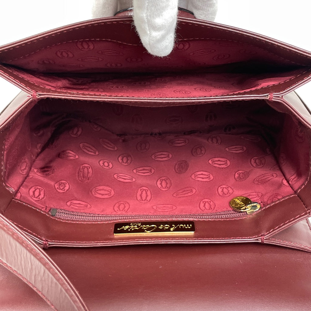 カルティエ マストライン ショルダーバッグ マストドゥ ショルダーバッグ レザー ボルドー レディース 【中古】brbag