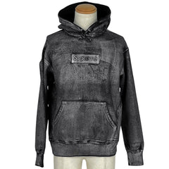 シュプリーム フォイル ボックス ロゴ パーカー MM6 メゾンマルジェラ プルオーバー メタリック 裏起毛 トップス パーカー コットン ポリエステル グレー メンズ 【中古】brapp