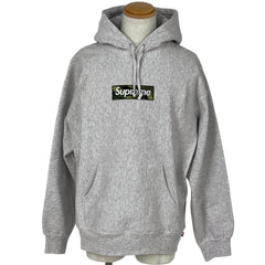 シュプリーム ロゴ パーカー 迷彩柄 裏起毛 プルオーバー スウェット トップス パーカー ライトグレー メンズ 【中古】brapp