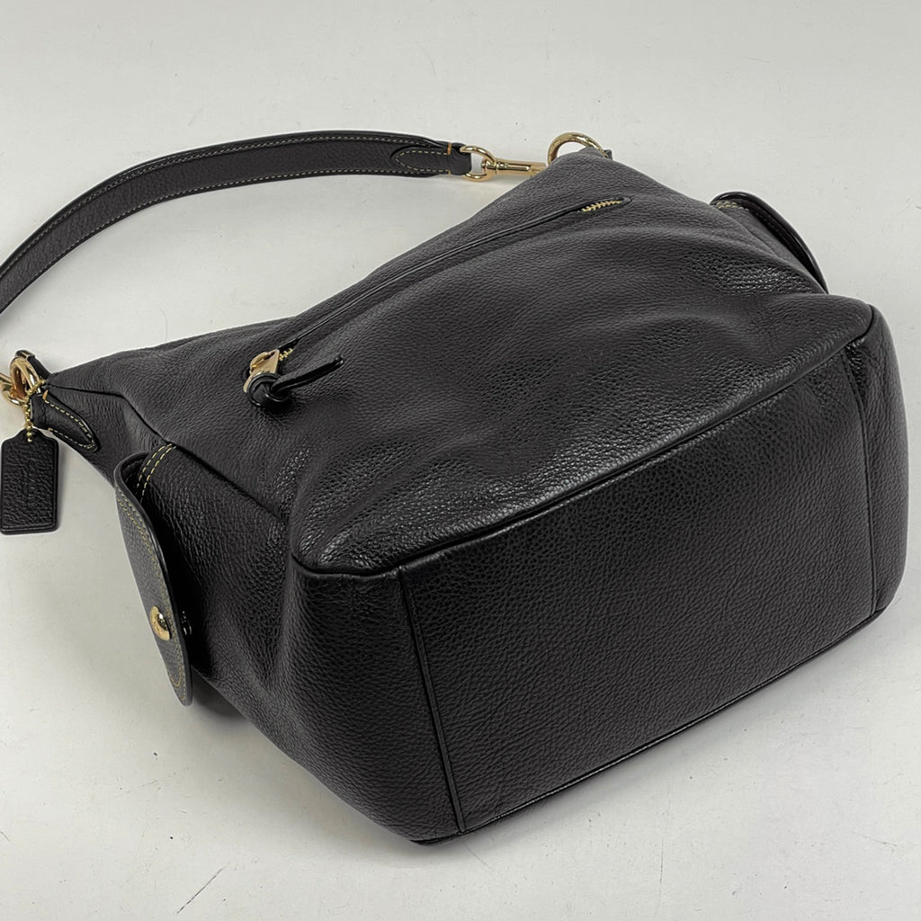コーチ ロゴ ハンドバッグ 2WAY ショルダーバッグ ハンドバッグ レザー ブラック 6152 レディース 【中古】brbag