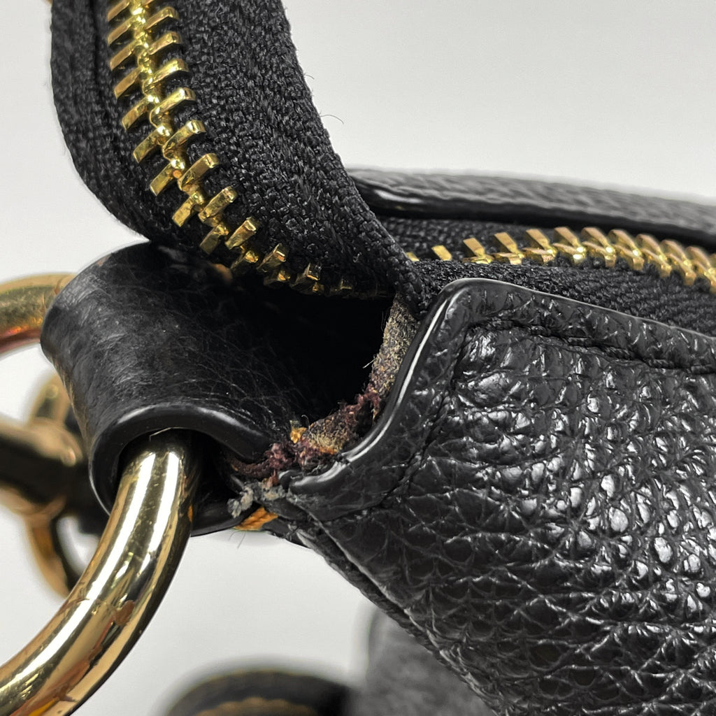 コーチ ロゴ ハンドバッグ 2WAY ショルダーバッグ ハンドバッグ レザー ブラック 6152 レディース 【中古】brbag