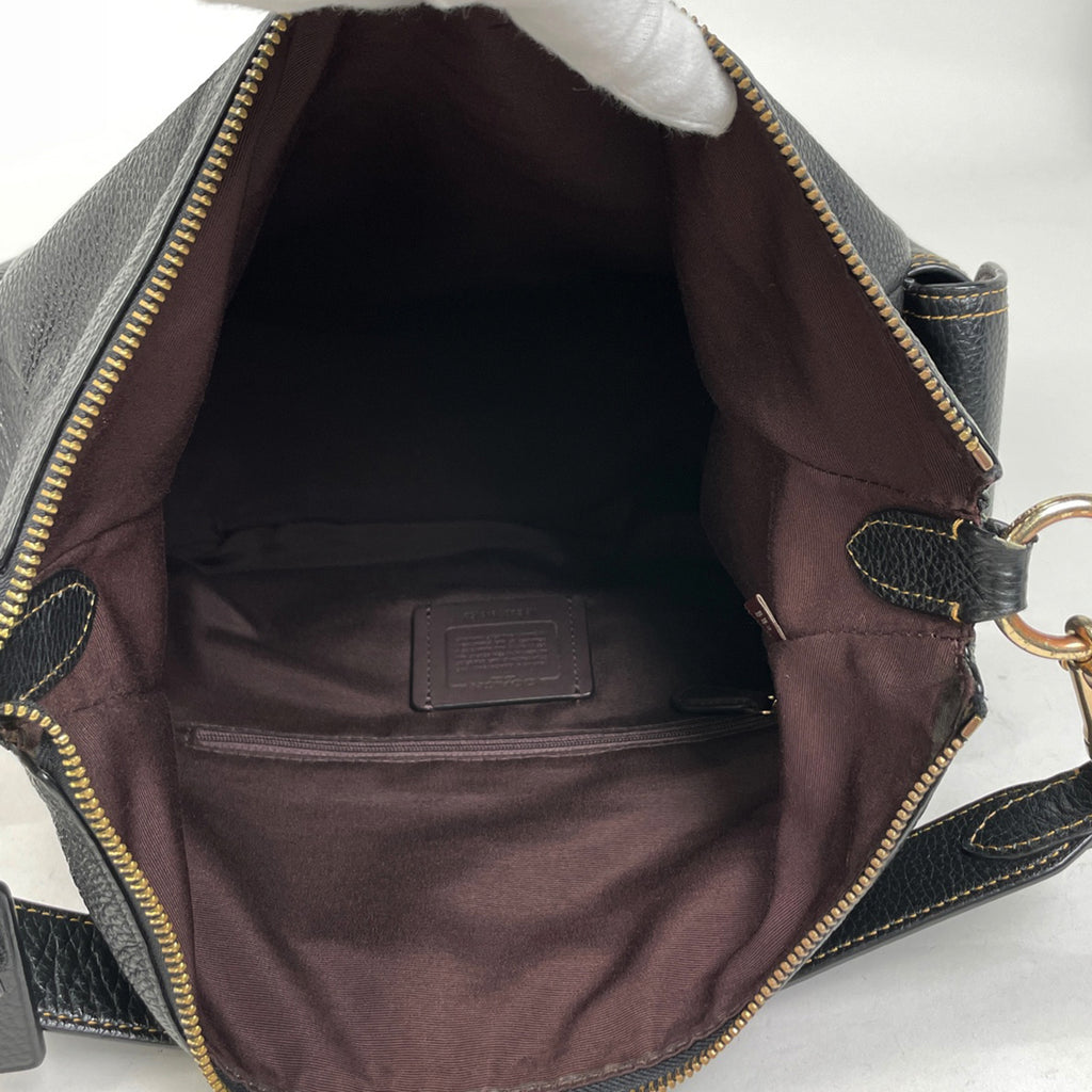 コーチ ロゴ ハンドバッグ 2WAY ショルダーバッグ ハンドバッグ レザー ブラック 6152 レディース 【中古】brbag