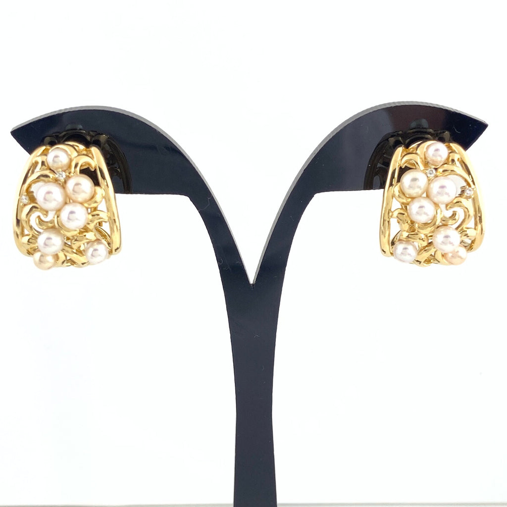 タサキ パール イヤリング YG K18 レディース 【中古】brjwl