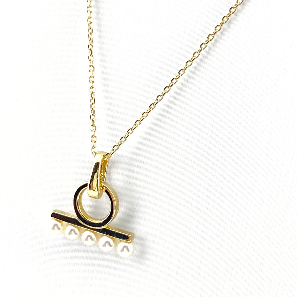 タサキ バランス ネックレス YG イエローゴールド ペンダントパール 真珠 ネックレス 750 パール レディース 【中古】brjwl