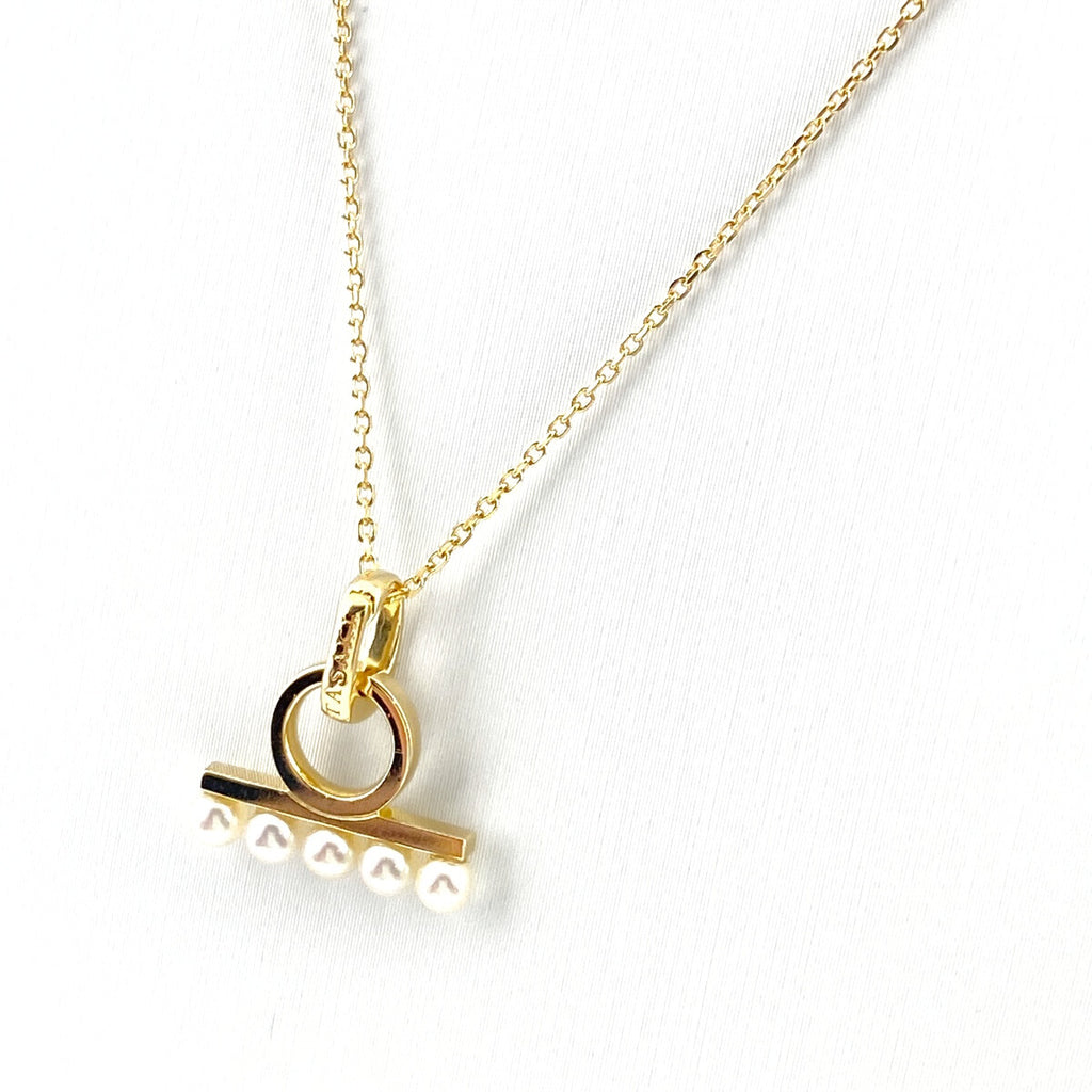 タサキ バランス ネックレス YG イエローゴールド ペンダントパール 真珠 ネックレス 750 パール レディース 【中古】brjwl