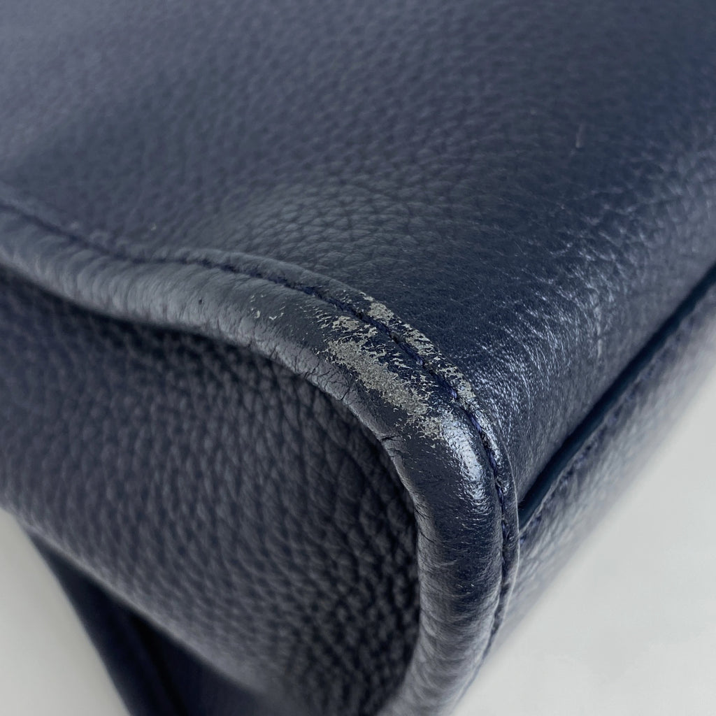 バリー ロゴ リュックサック 2WAY ハンドバッグ バックパック リュック レザー ネイビー レディース 【中古】brbag