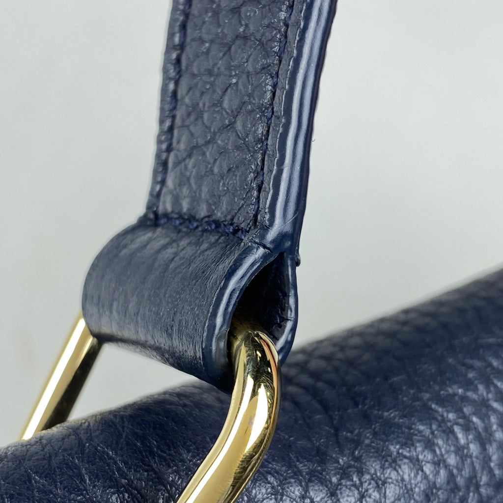バリー ロゴ リュックサック 2WAY ハンドバッグ バックパック リュック レザー ネイビー レディース 【中古】brbag