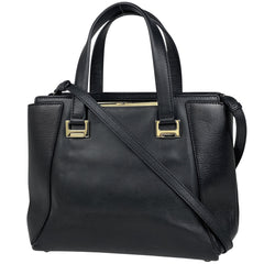 ジミーチュウ ロゴ ハンドバッグ 2WAY ショルダーバッグ ハンドバッグ レザー ブラック レディース 【中古】brbag