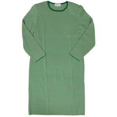 イヴ・サンローラン グリーン ボーダー ワンピース 肩パッド入 長袖 ミドル丈 ワンピース スカート レーヨン グリーン レディース 【中古】brapp