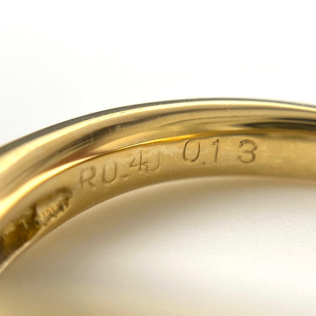 ルビー デザインリング YG イエローゴールド メレダイヤ 指輪 リング 10号 K18 ルビー ダイヤモンド レディース 【中古】nbjwl