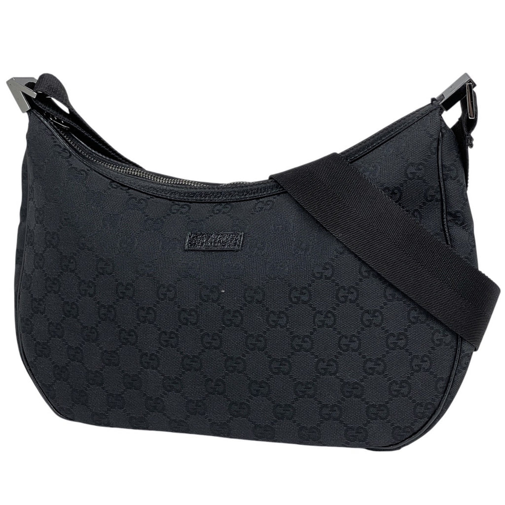 グッチ GG柄 ショルダーバッグ ロゴ ショルダーバッグ GGキャンバス ブラック 122790 レディース 【中古】brbag