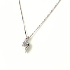 ダイヤモンド デザインネックレス プラチナ ペンダント ネックレス Pt900 Pt850 ダイヤモンド レディース 【中古】nbjwl