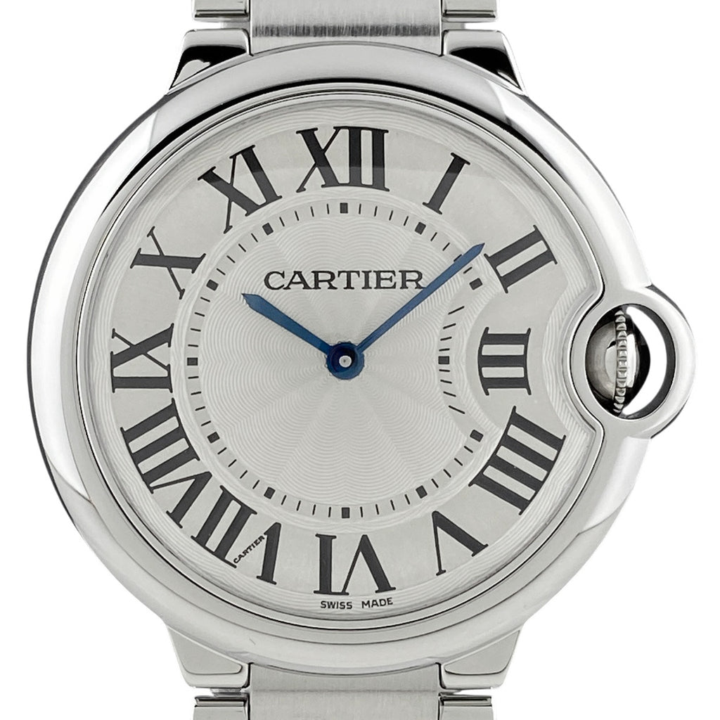 【保証書】カルティエ バロンブルー MM W69011Z4 腕時計 SS クォーツ シルバー メンズ 【中古】wtcbb