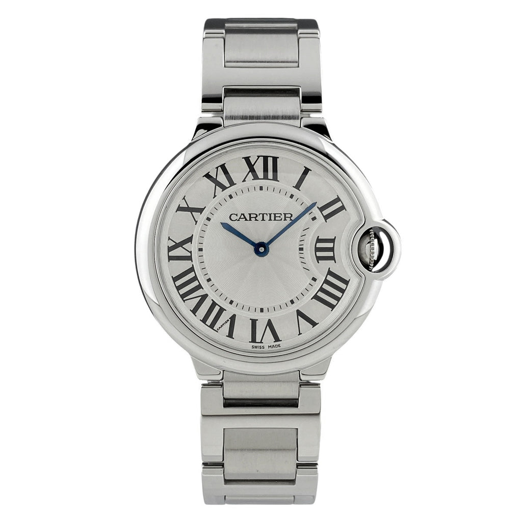 【保証書】カルティエ バロンブルー MM W69011Z4 腕時計 SS クォーツ シルバー メンズ 【中古】wtcbb
