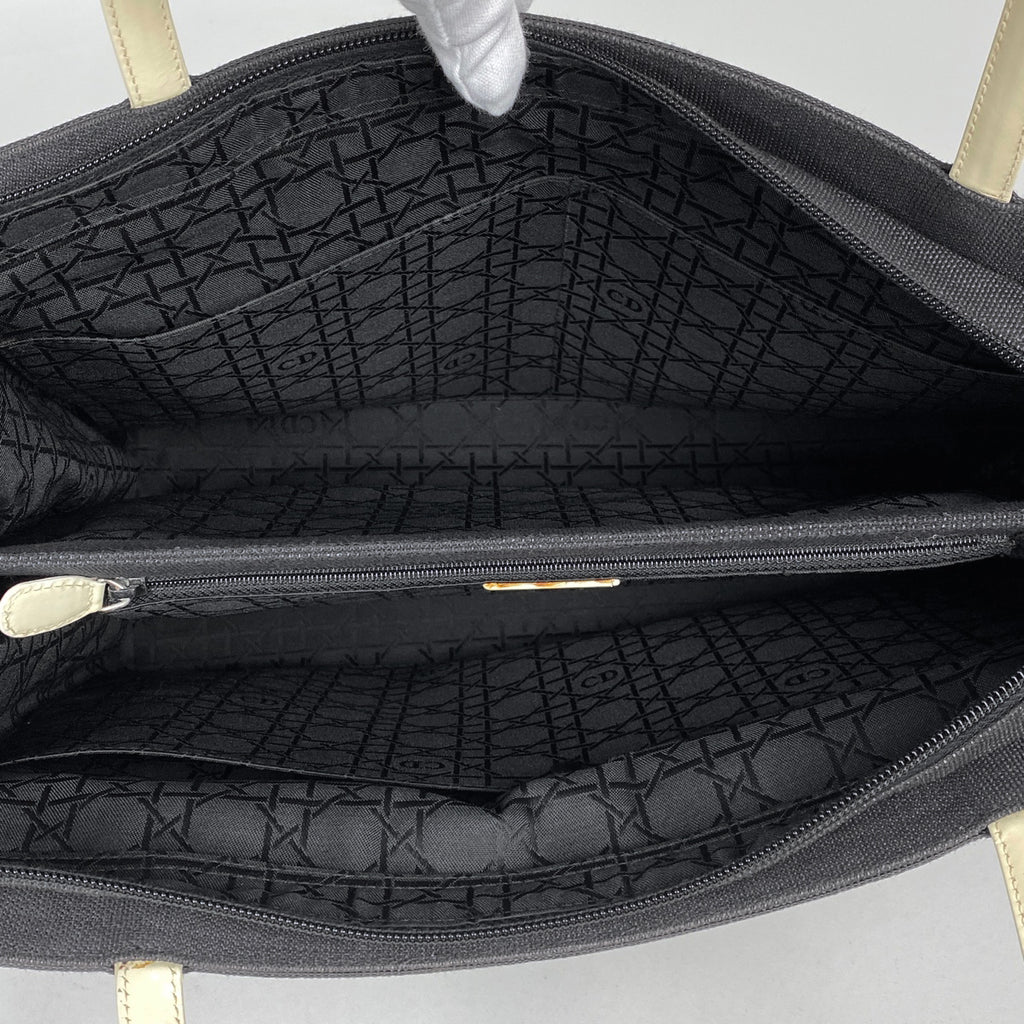 クリスチャンディオール ロゴ トートバッグ ショルダーバッグ トートバッグ キャンバス ブラック レディース 【中古】brbag