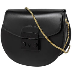 フルラ ロゴ チェーン ショルダーバッグ クラッチバッグ ショルダーバッグ レザー ブラック レディース 【中古】brbag